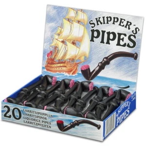 MALACO SKIPPERS PIPES 340g original Liquorice Pipes in Box Made in Sweden New - Picture 1 of 3
