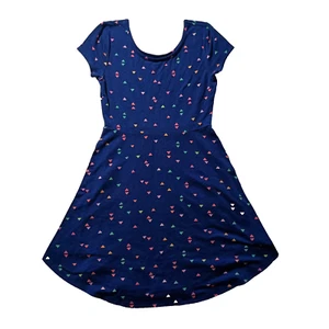 So Short Sleeve Blue Dress Triangles Design Size XS 7/8 - Picture 1 of 8