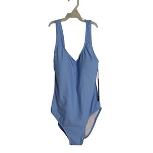Nicole Miller Studio Size S One Piece Swimsuit Bathing Suit Scoop Back Blue NEW - Picture 1 of 9