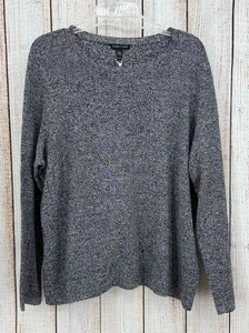 Eileen Fisher Rundhalsausschnitt Box Top Pullover XL schwarz grau Seide Leinenmischung Neu mit Etikett $ 278 - Bild 1 von 7