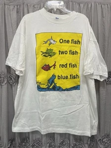 VTG Dr Seuss tshirt XL One Fish two Fish Single Stitch Grateful Dead Parking Lot - Picture 1 of 9
