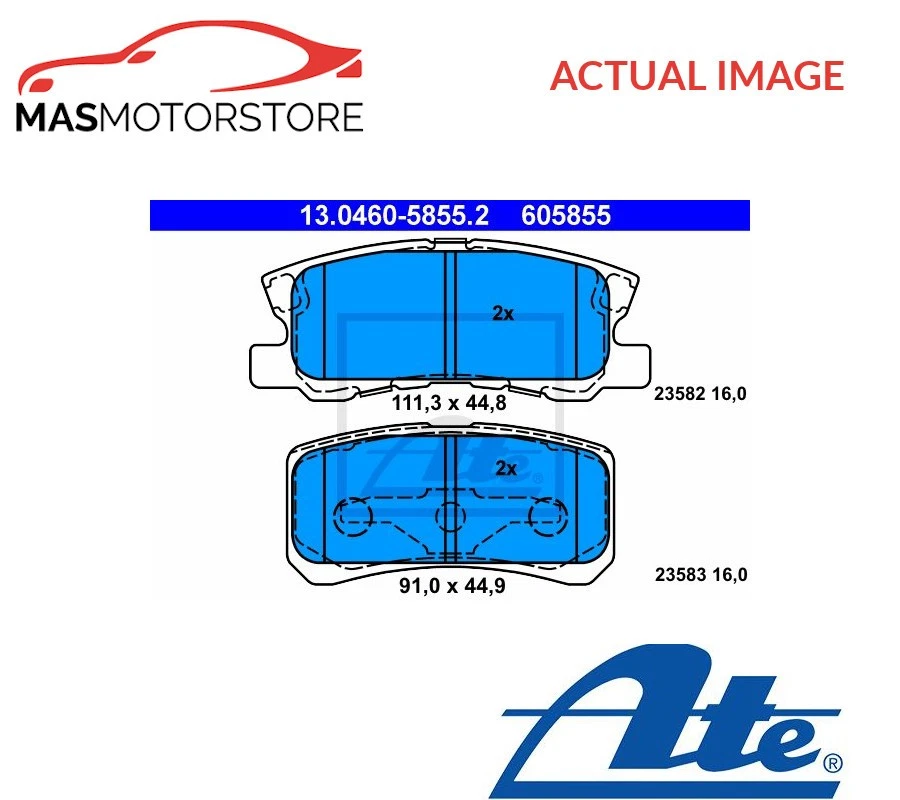 BRAKE PADS SET BRAKING PAD REAR ATE 130460-58552 FOR LANCIA FLAVIA 2.4 2.4L - Image 1 of 4