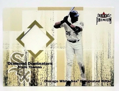2001 Fleer Premium Diamond Dominators Jerseys Relic Frank  Thomas HOF White Sox. - Image 1 of 4