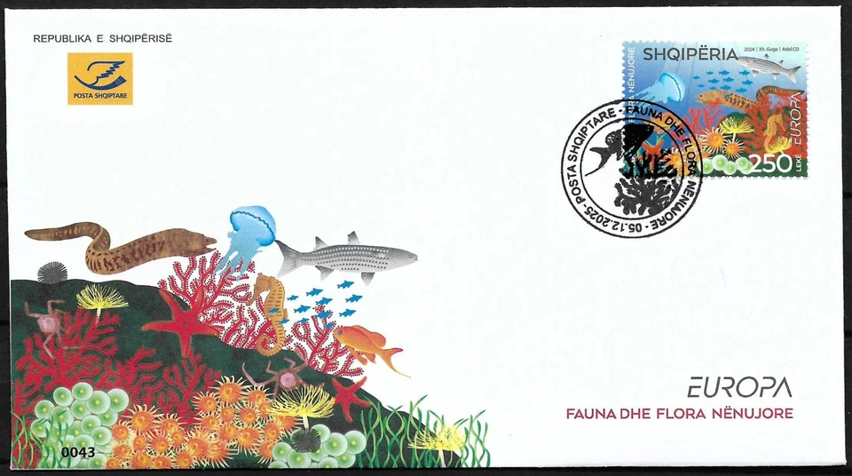 ALBANIA 2024 - "Europe - Underwater Fauna & Flora" - FDC - Image 1 of 1