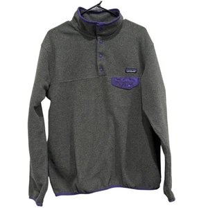 Pullover polar Patagonia Synchilla Snap-T gris púrpura ligero para mujer XL - Imagen 1 de 7