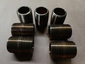 (Lot of 7) 33326-08-CLOSE Brass Pipe Nipple Male 1/2 NPT to Male 1/2 NPT x 1" - Picture 1 of 1