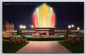 Fuente de Luz, Atlantic City, Nueva Jersey Postal de Colección Color Paseo marítimo - Imagen 1 de 2