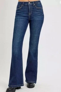NWT RISEN High Rise Flare Jeans Stretch Women’s 11 / 30 Dark Wash Rdp5327 - Picture 1 of 8
