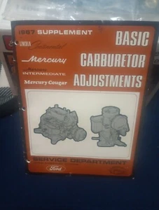 1967 supplement basic carburetor adjustment ford lincoln mercury - Picture 1 of 6