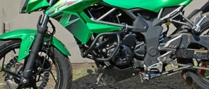 KAWASAKI Z 250 SL ENGINE RADIATOR GUARD + CRASH BARS BLACK ACCESSORIES BIKE - Picture 1 of 5