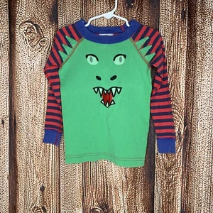 Hanna Andersson Boy’s Size 100 US 4 Pajama Top Only Dragon Monster EUC - Picture 1 of 3