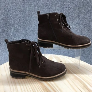 Kensie Botas Mujer 9 M Kasha Botines Marrón Gamuza Con Cordones Lateral Cremallera Tacones - Imagen 1 de 21