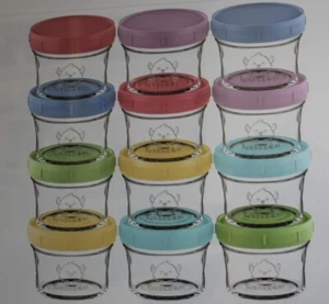 KeaBabies 12pk 4oz Glass Baby Food Containers with Lids-Leak-Proof, Microwavable - Picture 1 of 11