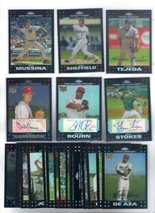 23 2007 TOPPS CHROME REFRACTOR LOT W/AUTOS MIKE MUSSINA GARY SHEFFIELD  - Picture 1 of 1