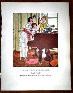 Pierre Brissaud La Cantate à trois voix Gazette Bon Ton EO Page pub 1914 Gaveau - Imagen 1 de 4