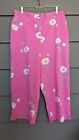 Alfred Dunner Pink Daisy Print Capri Pants Size 14 Cute Grandma Slacks Comfy 