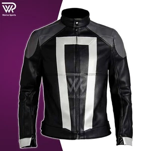 Ghost Rider's Jacket Agents Of Shield Season 4 Robbie Reyes Black Leather Jacket - Picture 1 of 7