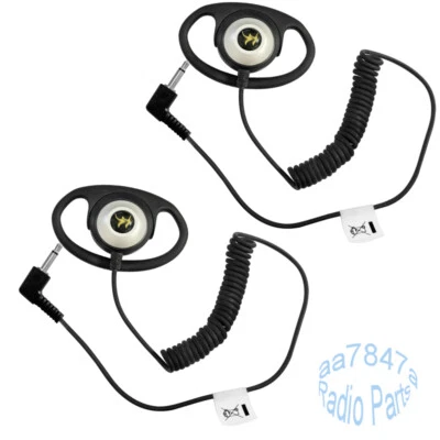 2.5mm Receive Listen Only D Shape Earphone Headset For Speaker Mic Radios  2X - Image 1 of 4