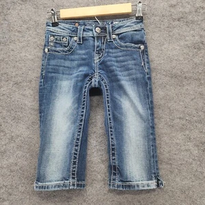 Miss Me Jeans Girls 10 Capri Blue Denim - Picture 1 of 12
