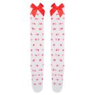 Women Sexy Thigh High Stockings  Heart Dot Red Bowknot Over Knee Socks