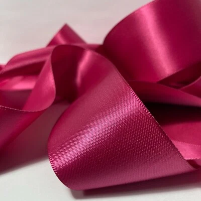 Pink Satin Sash Ribbon 1.5" Morex Satin Sensations Crafts Bow Wreath 1 Roll  - Image 1 of 4