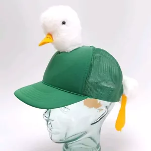 Vintage Duck Plush Hat Cap Green Hunting Outdoor Dad Trucker Rope Mesh Ama Pro - Picture 1 of 10