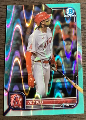 2022 Bowman Chrome Jo Adell #29 Aqua Ray Wave Refractor /199 Angels! #4523 - Image 1 of 2
