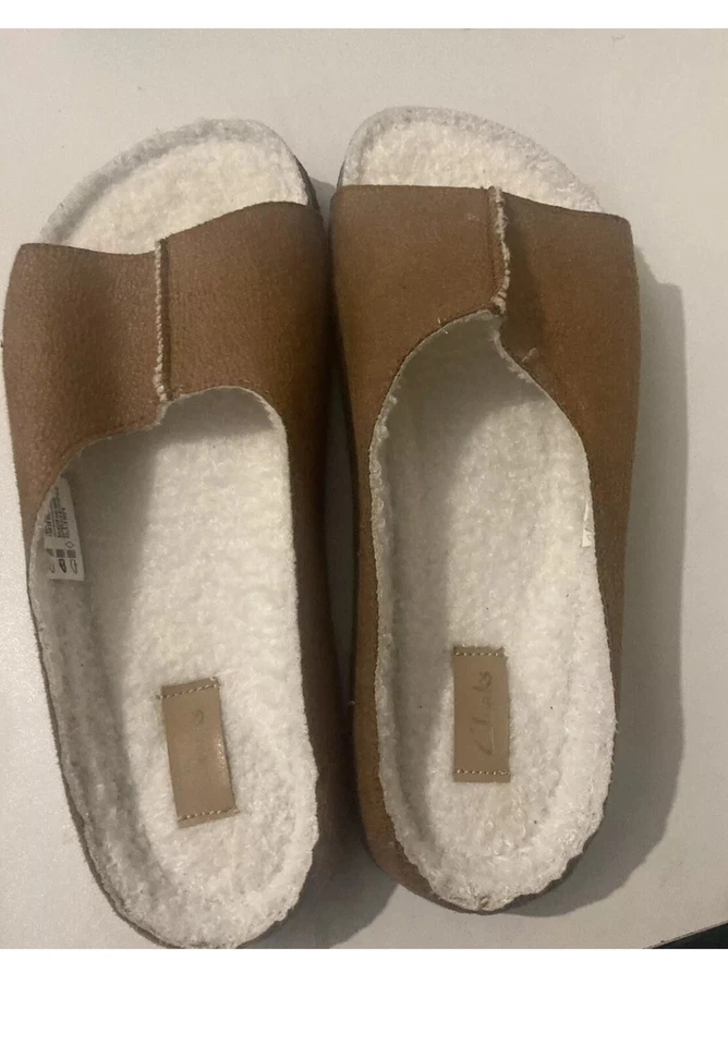 Chinelos femininos Clarks Fireside Lux Mauve têxtil tamanho Reino Unido 8/42 - Imagem 1 de 3