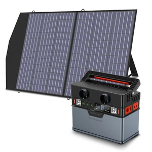 Powerstation 300W con ondas sinusoidales puras 230V/300W toma de corriente + USB, panel solar de 100W - Imagen 1 de 7