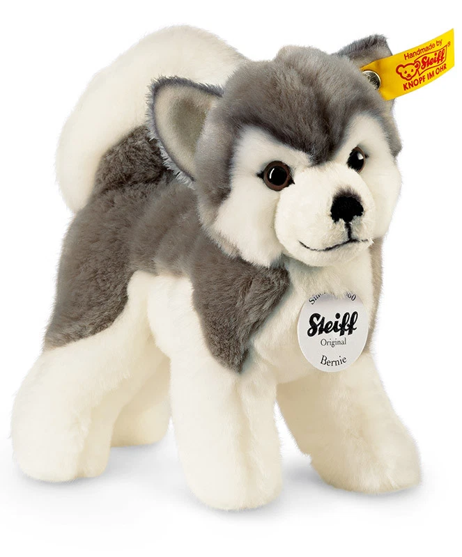 Steiff 'Bernie' Husky Hund - Weich Kuschelig Waschbar Kuscheltier Welpe - 104985