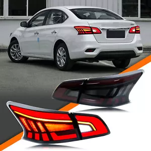 LED Tail Lights Assembly for Nissan Sentra 2013-2019 B17 Nismo SR SV Rear Lamps - Picture 1 of 6