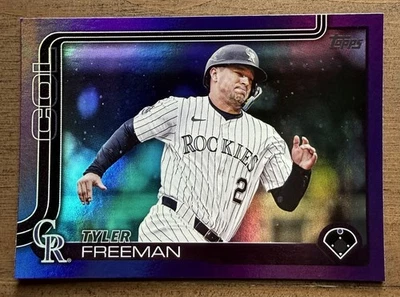 2025 Topps Update #US303 Tyler Freeman Purple Foil Parallel Card #/250 Rockies - Image 1 of 2