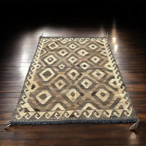 Tribal Aztec Handmade Pure Wool Afghan Chobi Kilim Home Decor Area Rug 200x165 - Picture 1 of 7