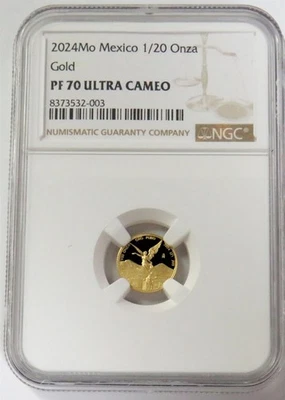 2024 MO GOLD MEXICO 1/20 ONZA PROOF LIBERTAD NGC PF 70 ULTRA CAMEO - Image 1 of 2