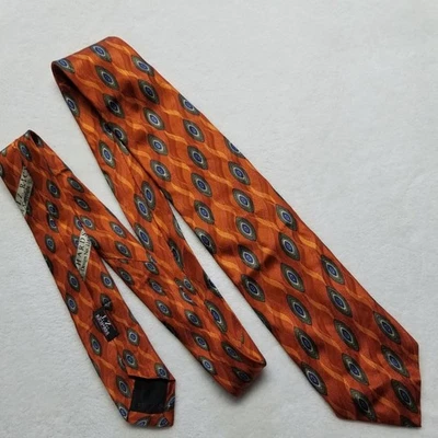 Corbata JZ Richards Von Maur Clásica 100% Seda Hecha a Mano EE. UU. 61 x 3,75 Naranja Foto 1 de 4