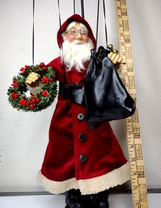 Vintage Ditz Designs Weihnachten Marionette Santa rot altmodisch mit Metallständer - Bild 1 von 11