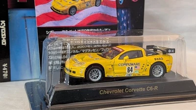 Kyosho 1/64 Chevrolet Corvette C6-R #64 Compuware Yellow Diecast Model Car - Image 1 of 4