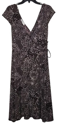 Dressbarn Floral Faux Wrap Dress Size 10 Fairy Y2K 2000s Whimsical Stretch Boho - Image 1 of 4