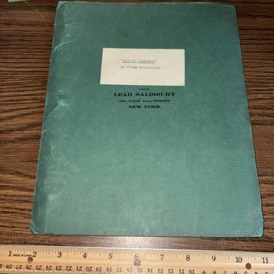 VTG Original Leah Salisbury Play Script: Act of Darkness by Frank Gabrielson - Image 1 of 4