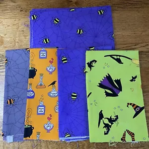 Lot of 6 Fat Quarters Halloween 100% Cotton Quilting Fabric Multicolor - Picture 1 of 4
