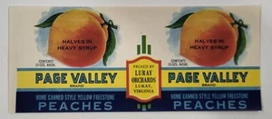 LABEL Page Valley Can Peaches Luray Orchards Virginia - Picture 1 of 2