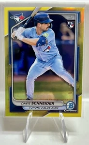 Bowman Chrome #13 Davis Schneider RC 2024 refractor amarillo/75 - Imagen 1 de 3