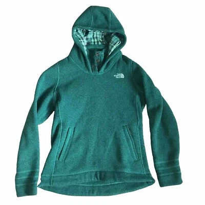 Chaqueta Suéter Pullover The North Face Verde a Cuadros Polar Sudadera con Capucha a Presión T Talla M Usado en Excelente Condición Foto 1 de 4
