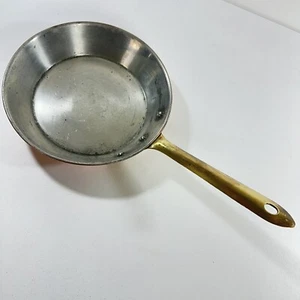 Vintage  Copper Skillet Frying Pan W/Brass Handle Made In Portugal - Picture 1 of 13