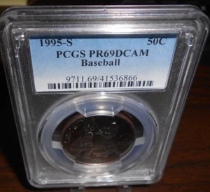1995-S 50 CENT COMMEMORATIVE BASEBALL - PCGS PR69DCAM - CLAD - Picture 1 of 14