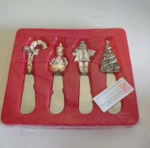 Wallace Silversmiths Vintage Christmas Spreaders 1998 Silver Plated Holiday New - Picture 1 of 8