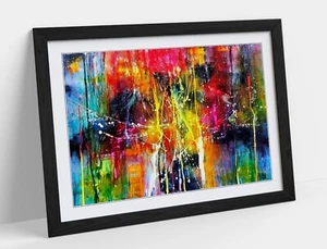JACKSON POLLOCK 13 RAINBOW COLOURFUL -FRAMED WALL ART POSTER PAPER PRINT - Picture 1 of 10