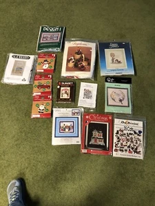 13-Needlecraft Crewel Cross Stitch Kits NEW Sealed 1970s-2000s - Imagen 1 de 10