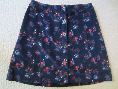 WOMENS HOLLISTER FLORAL BUTTON FRONT VELVET BLACK MINI SKIRT A Line SIZE 1 Flare - Image 1 of 4