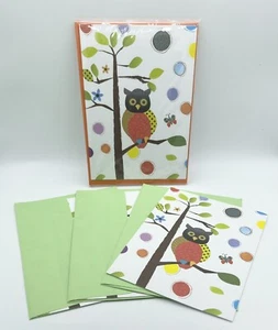 JL Creations ~ Set mit 7 Notizkarten & Umschlägen mit Eulenmotiv ~ innen leer - Bild 1 von 4
